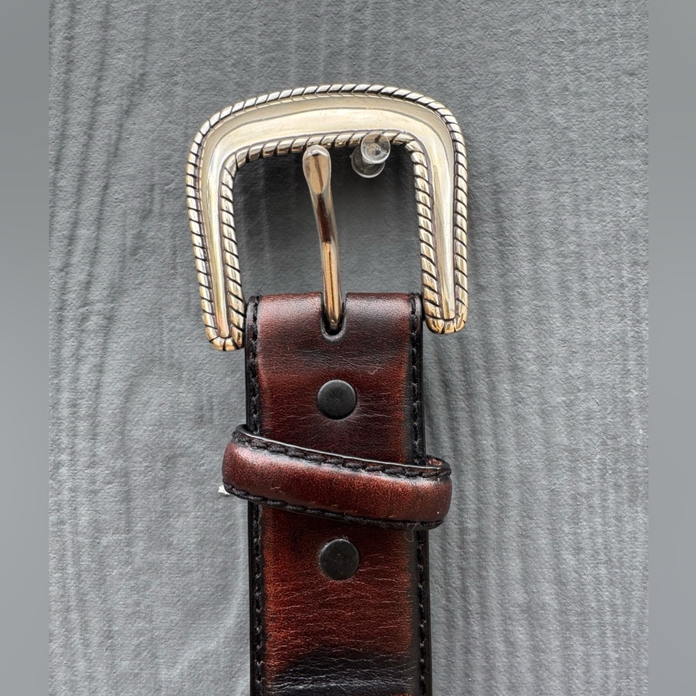 Stetson Silver Creek Classics Brown Leather Vintage  Cowboy Belt Size 36 - Picture 3 of 13